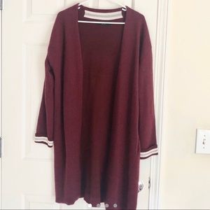 Vintage Burgundy Long Cardigan